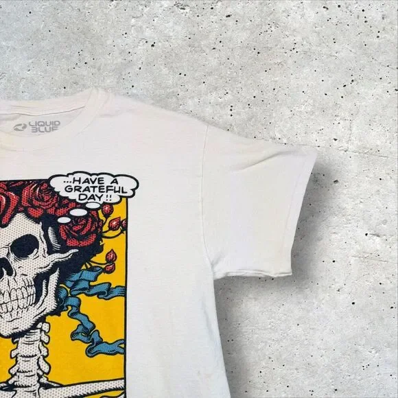 Bertha Pop Art Grateful Dead Shirt - Liquid Blue Have a Grateful Day T-shirt XL - Picture 3 of 11
